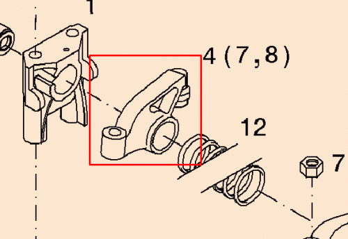 0490 7223 Rocker arm inlet