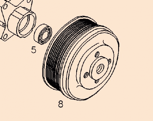 0425 2889 V-rib.belt pulley