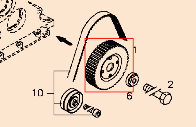 0428 6544 Synchr.belt pulley