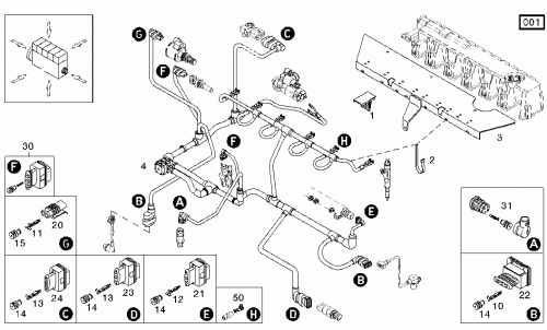 0421 4459 Cable harness 0421 4209, 0421 4104, 0421 1137 - TCD 2012 L06 2V VOLVO
